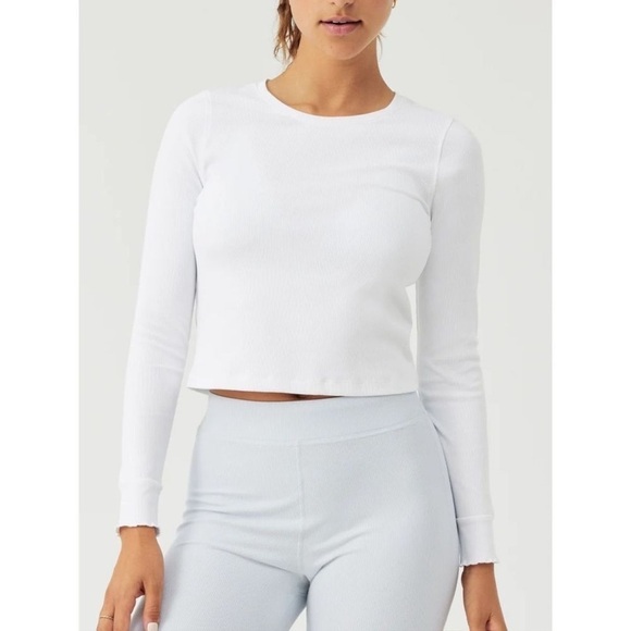 Outdoor Voices Superform Rib Longsleeve
Crop Top White Size Small - Picture 1 of 6